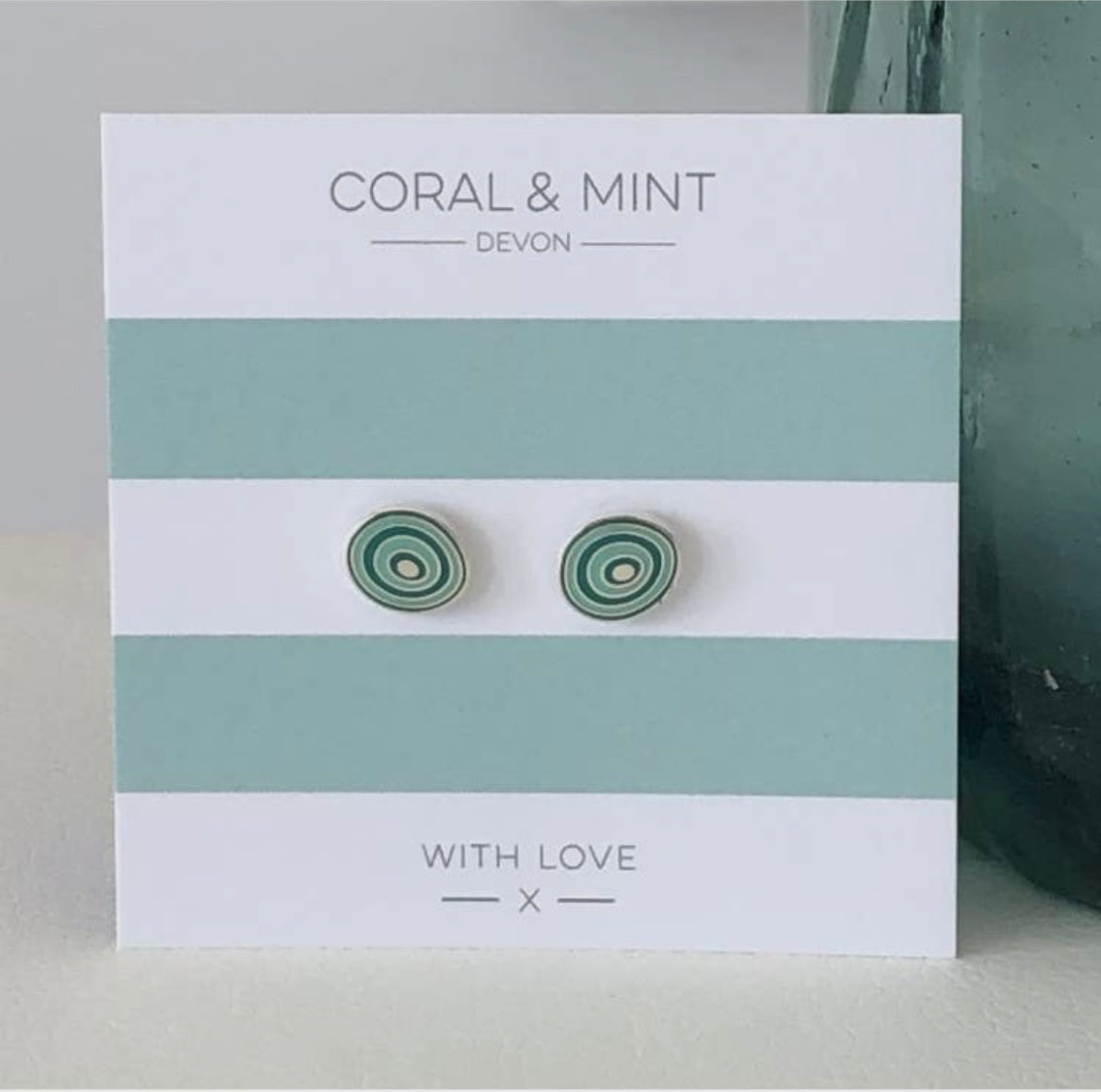 Mint Swirl Enamel Earrings