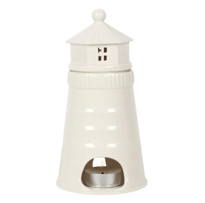 White Ceramic Lighthouse Oil Burner