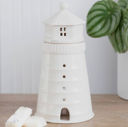 White Ceramic Lighthouse Oil Burner