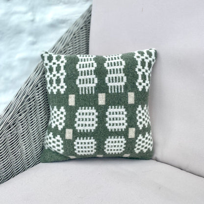 Luxury Welsh Tapestry Cushion - Moss