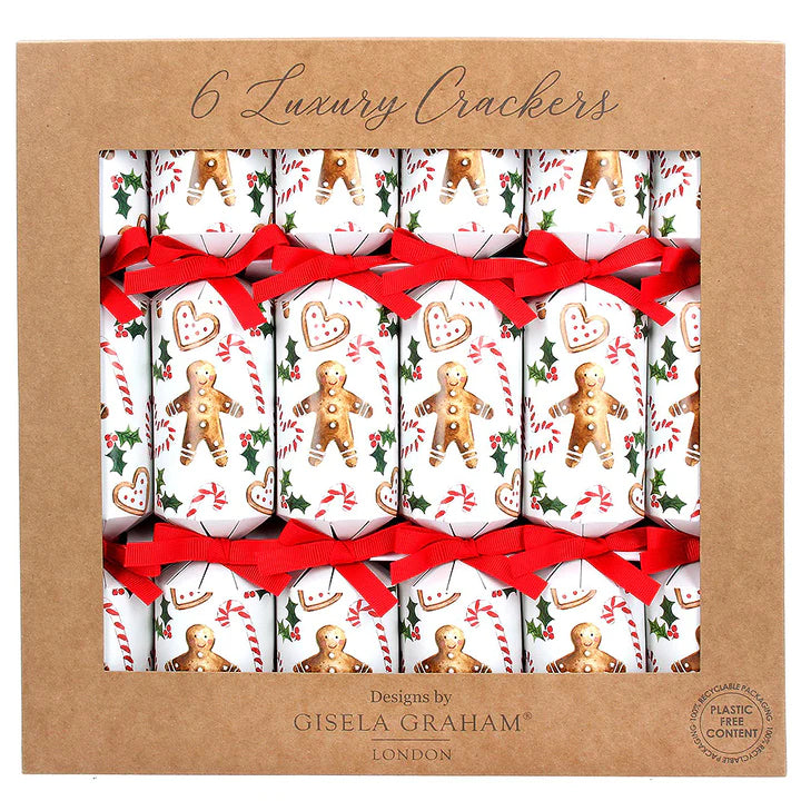 Gisela Graham Christmas Pudding/Gingerbread Box of 6 Christmas Crackers