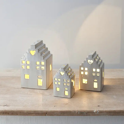 Handmade Ceramic LED House - 13.5 Cm