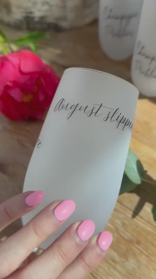 August Slipped Away Frosted Stemless Glass