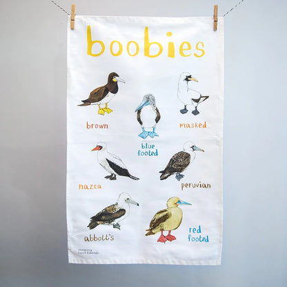 Naughty Birds Tea Towel - Boobies