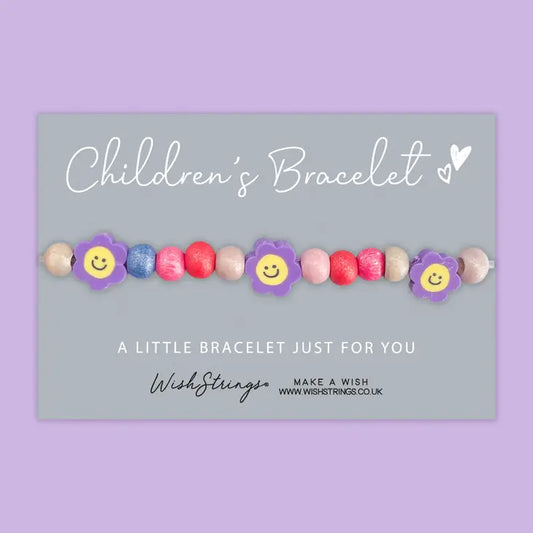Smiley Flowers - Children's Beaded Bracelet
