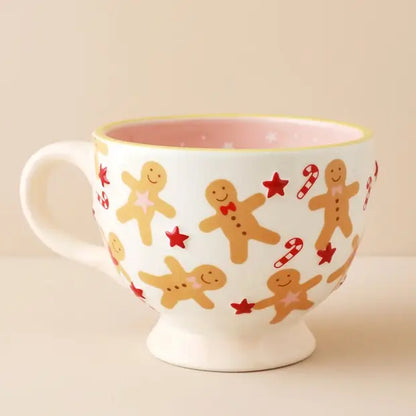 Ceramic Gingerbread Mug with Gingerbread House