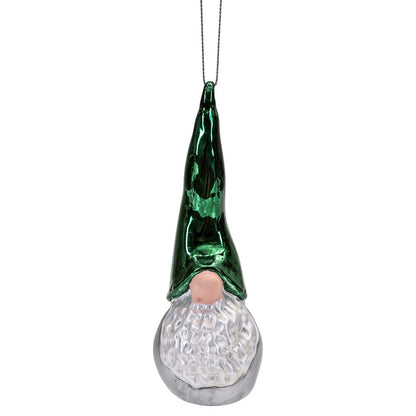 Glass Santa High Hat - Glass Decoration in Green