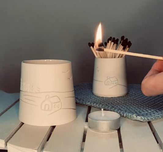 Handmade Porcelain Match Striker Pot