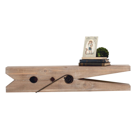 Wooden Peg Shelf - Large