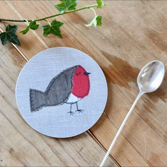 Poppy Treffry Single Robin Coaster