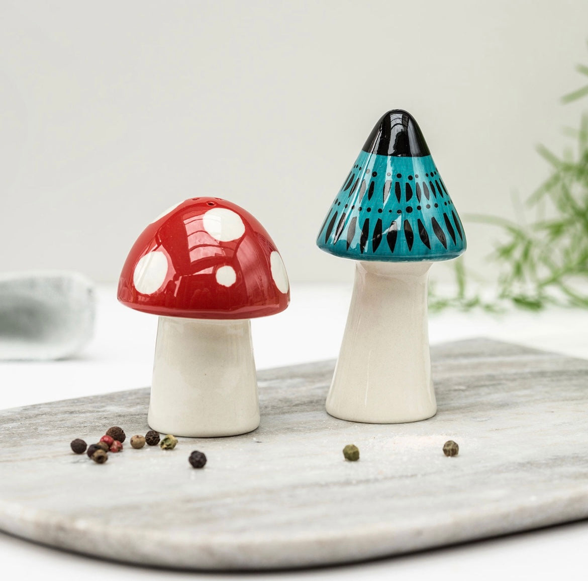 Hannah Turner Handmade Ceramic Toadstool Salt and Pepper Shakers