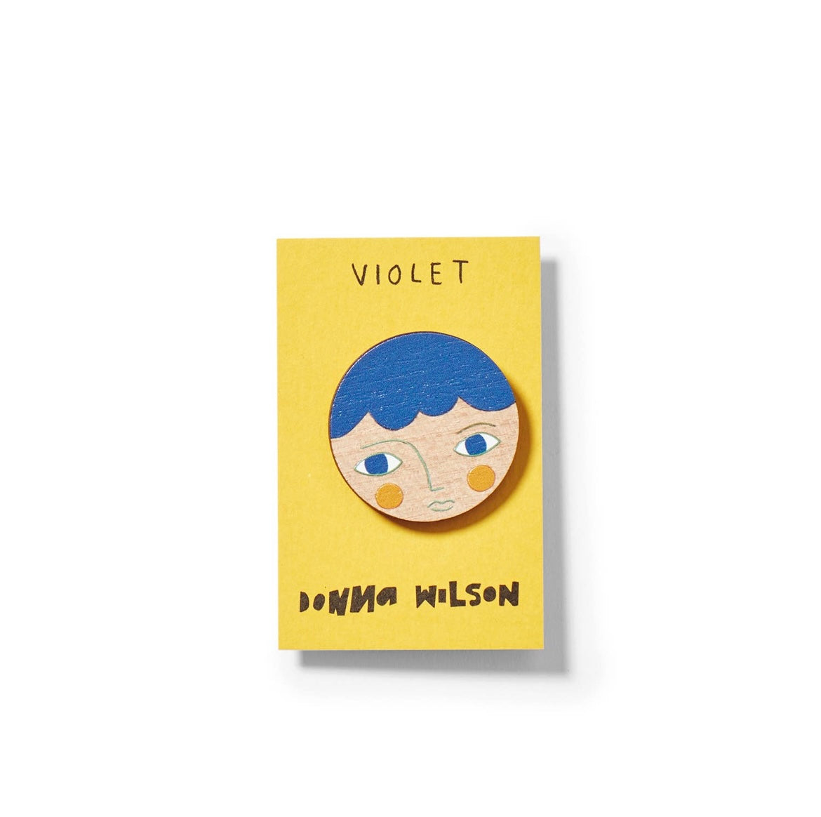 Donna Wilson - Wooden Pin Badge - Violet