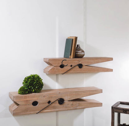 Wooden Peg Shelf - Large