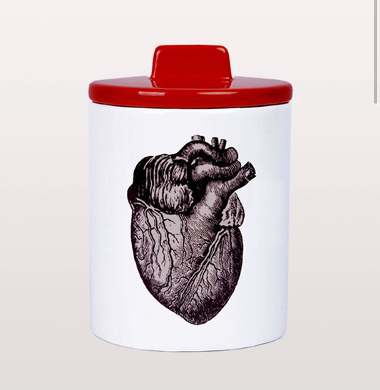 Kitsch Kitchen Ceramic Heart Storage Jar